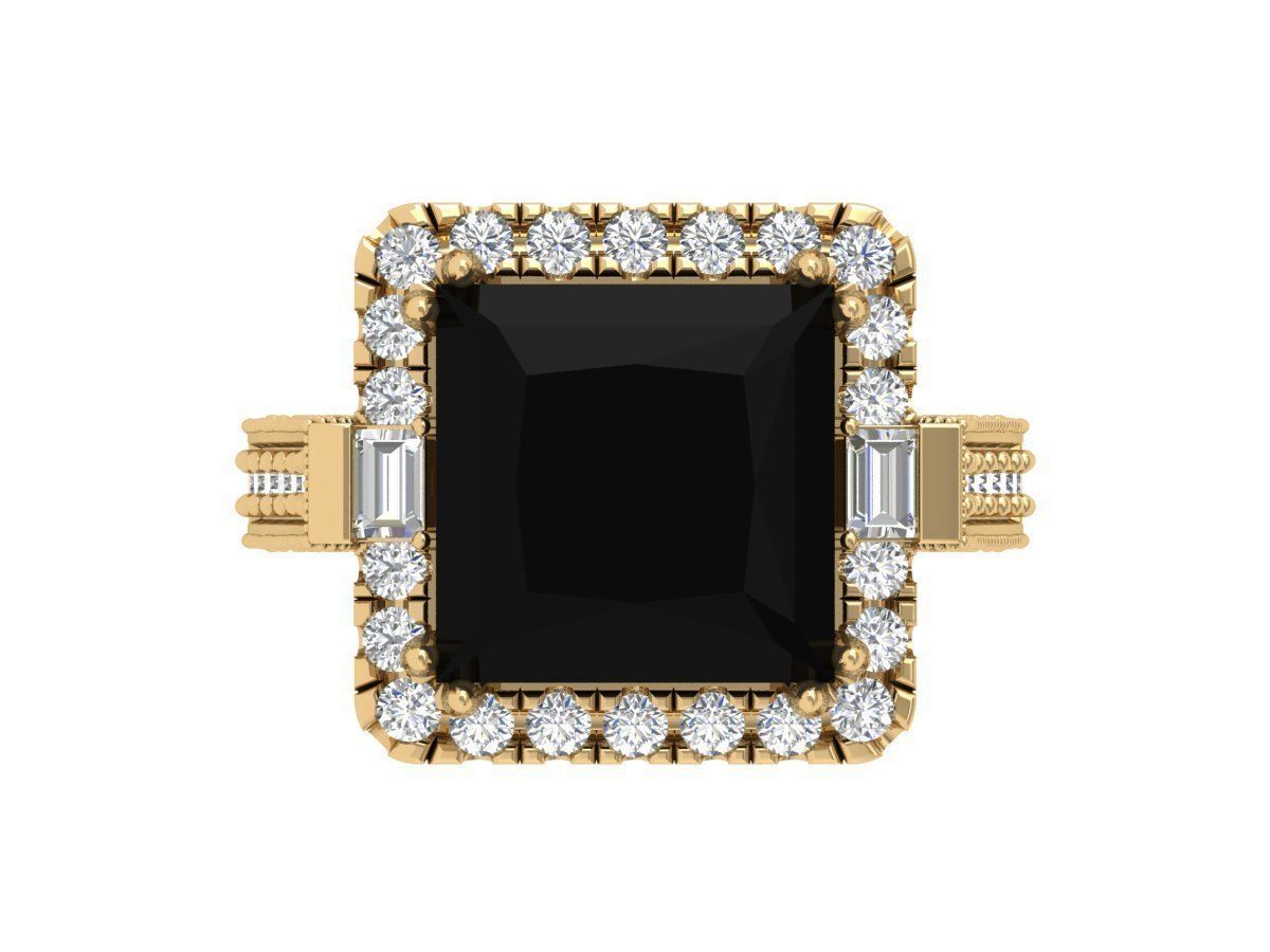 Princess Art Deco Ring 3D print model_1