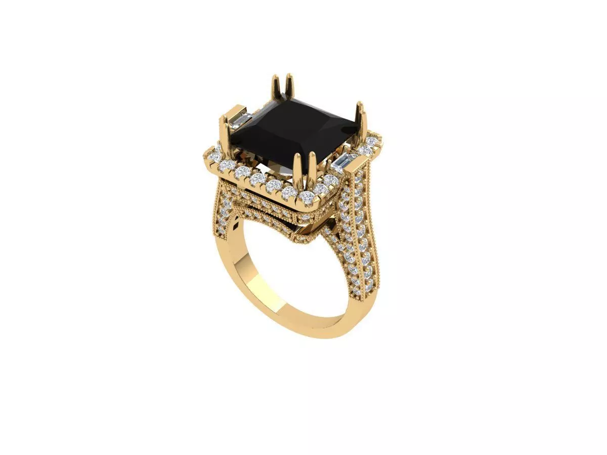 Princess Art Deco Ring 3D print model_0