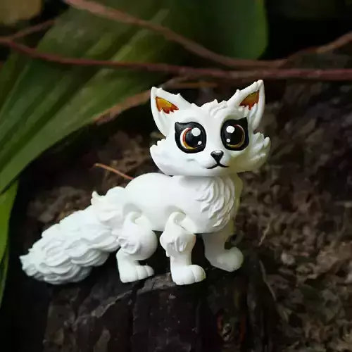 PRINT-IN-PLACE CUTE FLEXI ARCTIC FOX ARTICULATED 3D print model