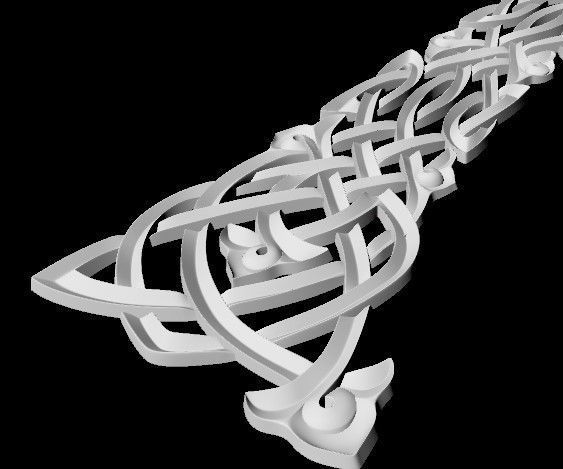 Central decor ornament for furniture 3D model_4