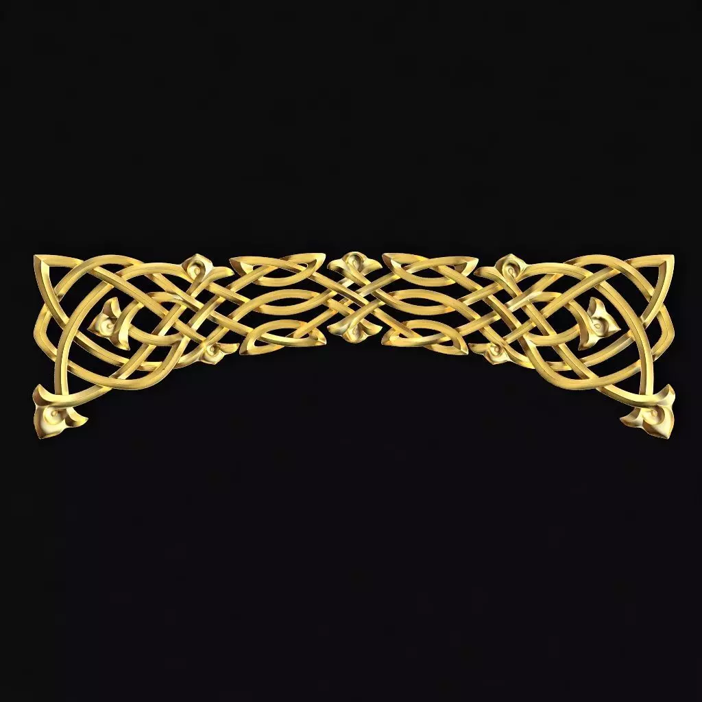 Central decor ornament for furniture 3D model_0