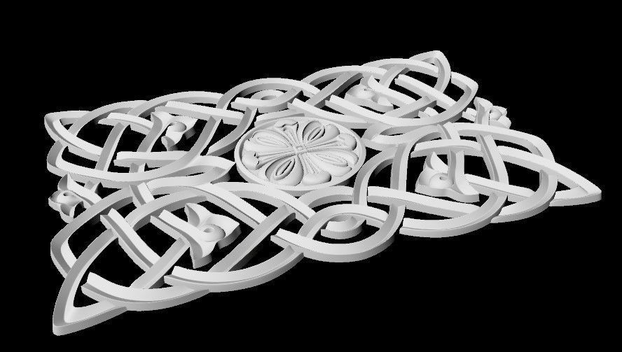 Central decor ornament for furniture 3D model_3