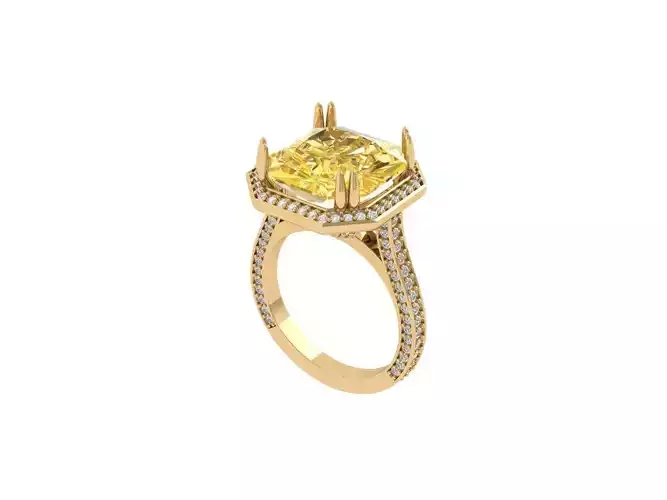 Asscher Art Deco Ring