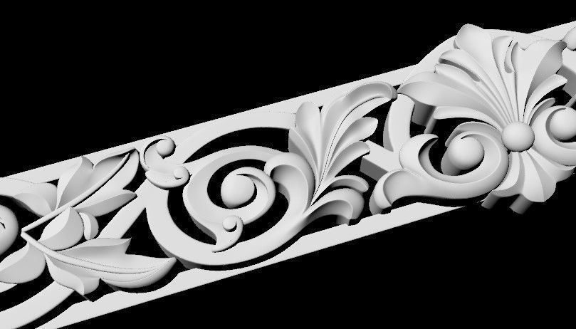 Central decor ornament for furniture 3D model_4