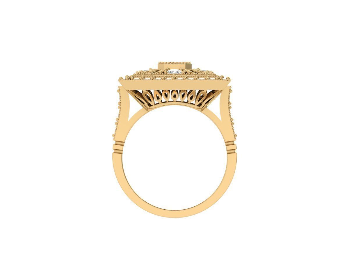 Emerald Art Deco Ring 3D print model_10