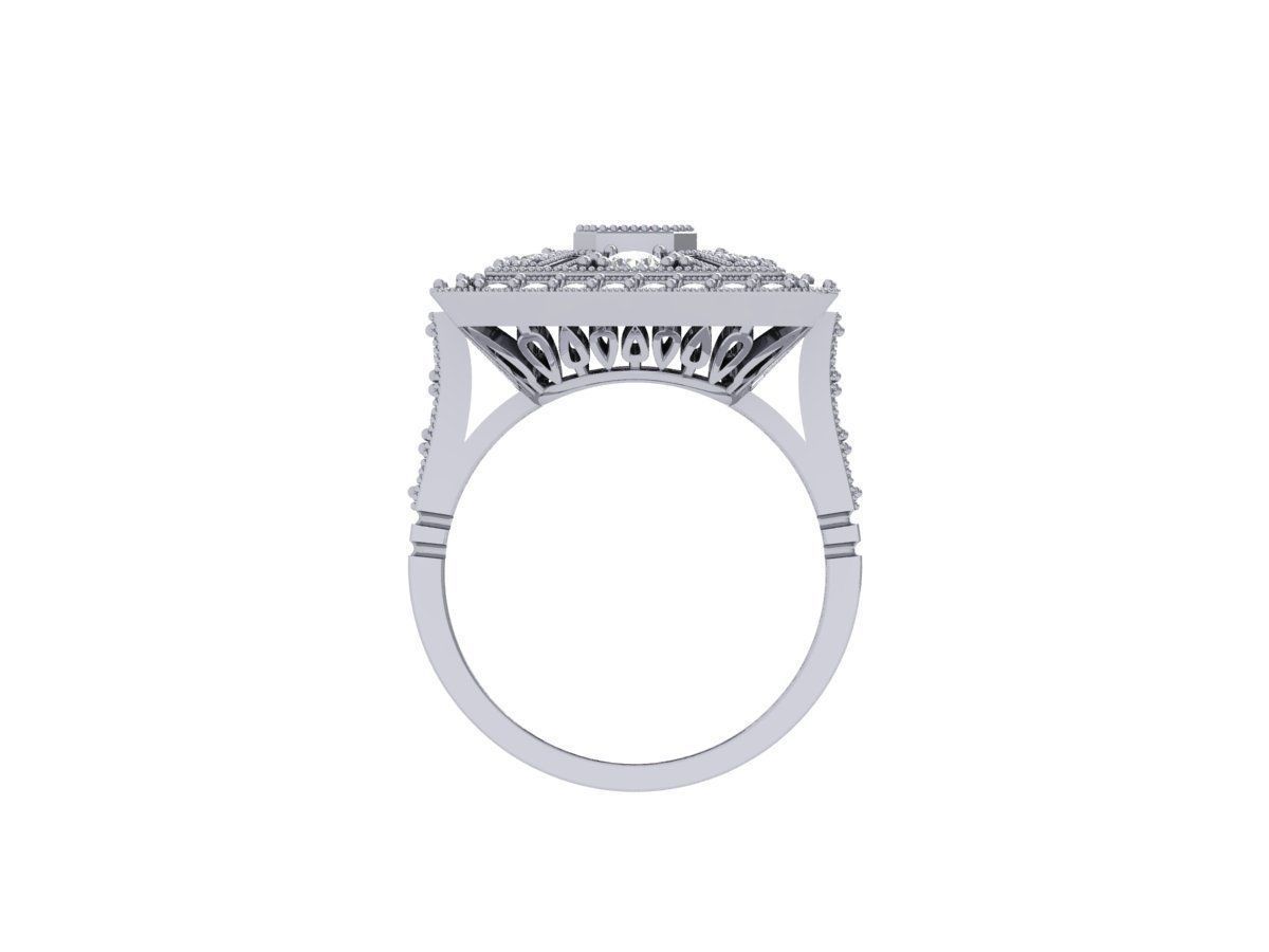 Emerald Art Deco Ring 3D print model_9