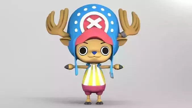 ONE PIECE TONY TONY CHOPPER ARTICULATED FIGURE 3D print model