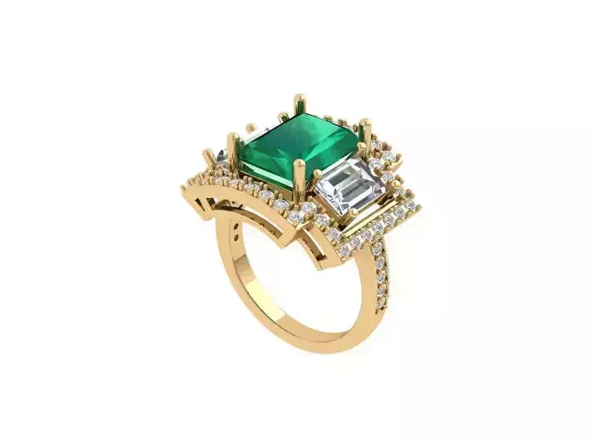 Emerald Art Deco Ring
