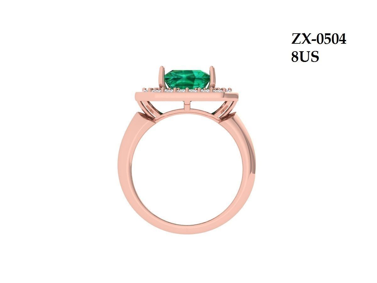 Princess Art Deco Ring 3D print model_11