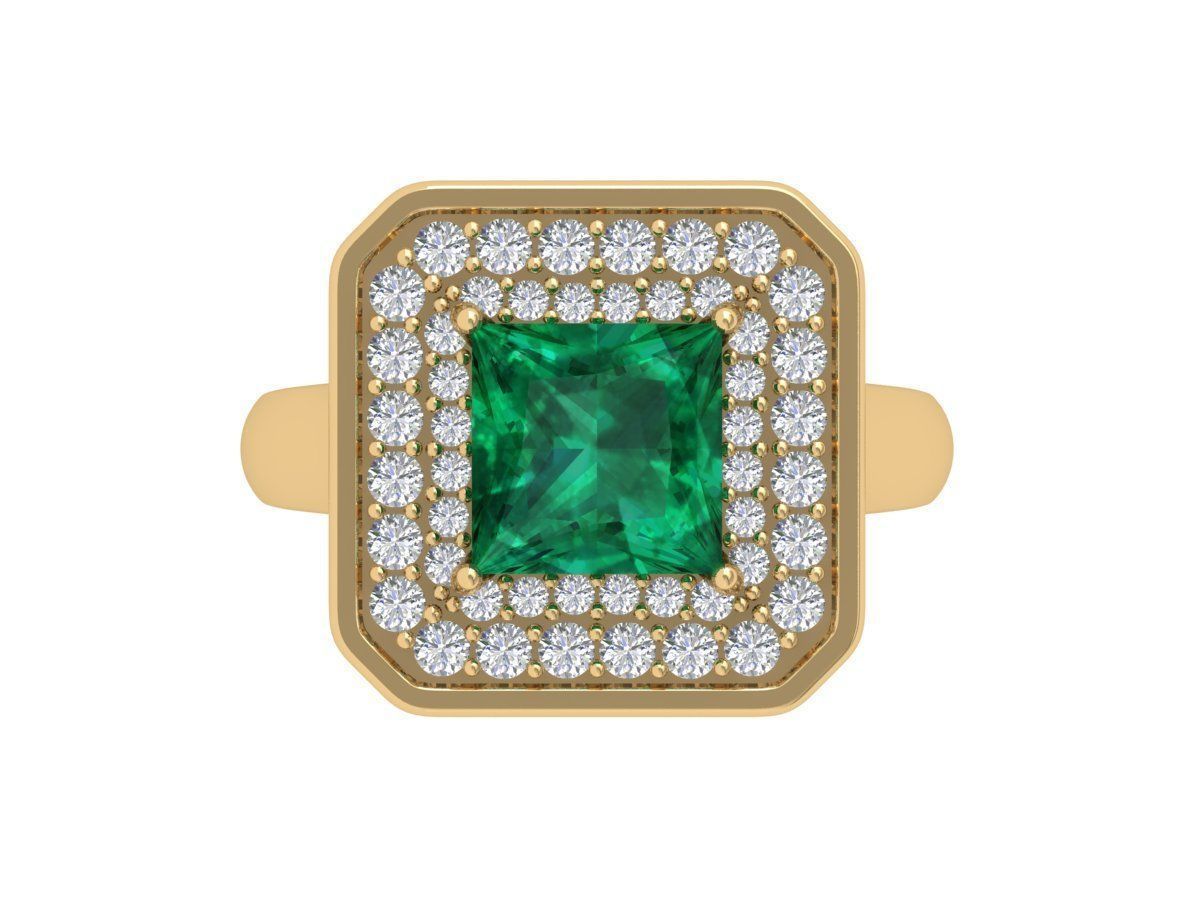 Princess Art Deco Ring 3D print model_3