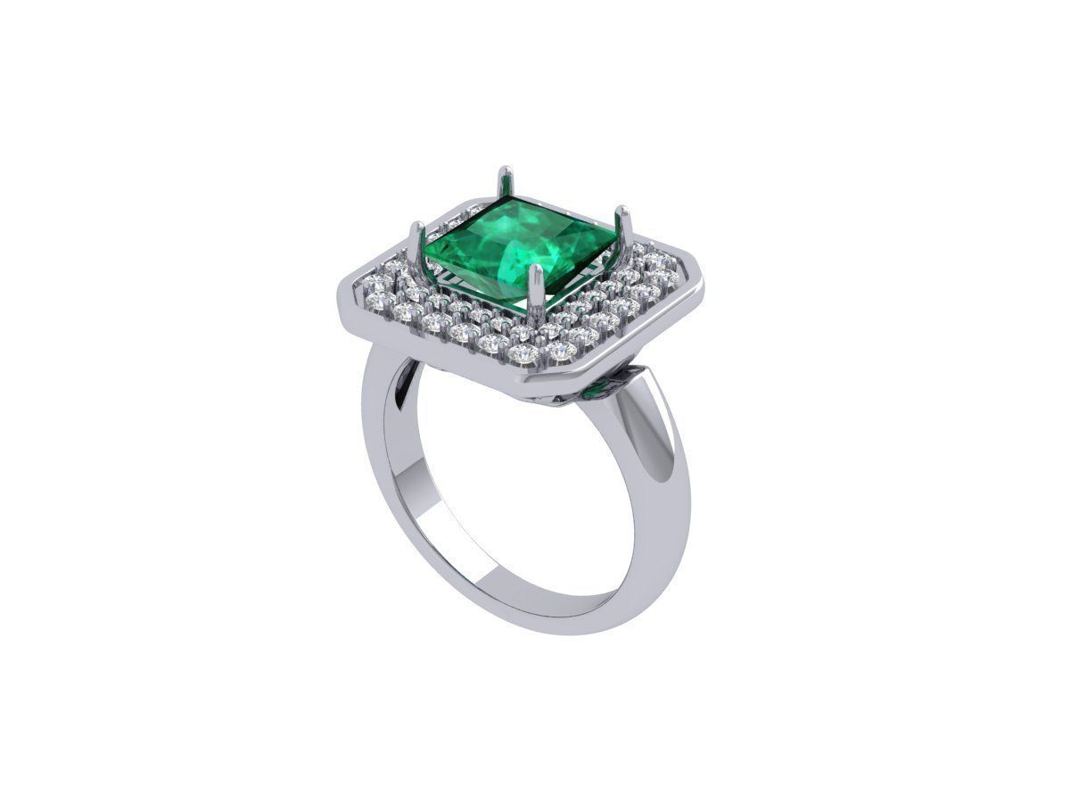 Princess Art Deco Ring 3D print model_2