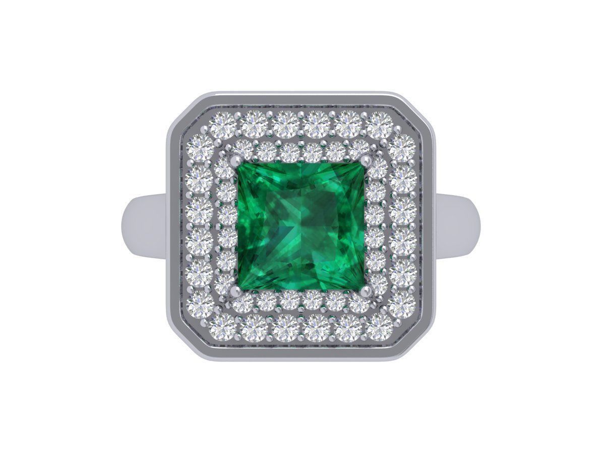 Princess Art Deco Ring 3D print model_5