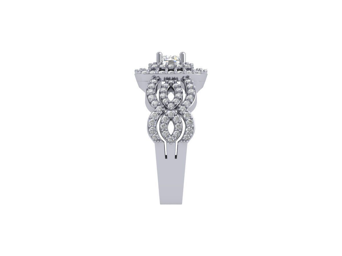 Solitaire Engagement Art Deco Ring 3D print model_10