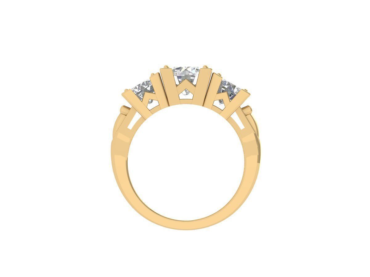 3 Stone Art Deco Ring 3D print model_10