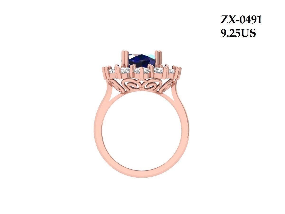 Oval Art Deco Ring 3D print model_11