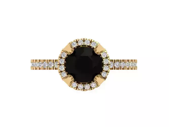 Solitaire Engagement Art Deco Ring