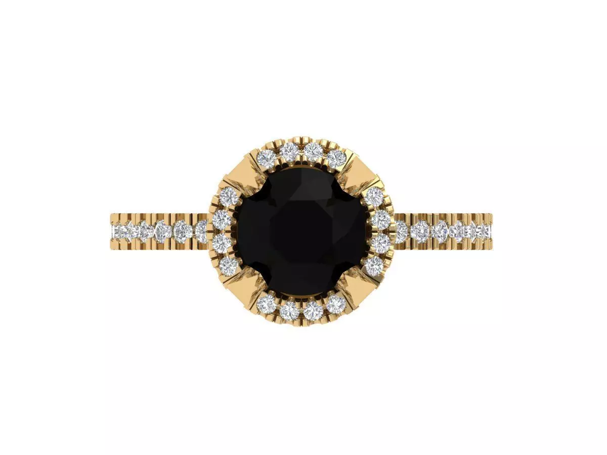 Solitaire Engagement Art Deco Ring 3D print model