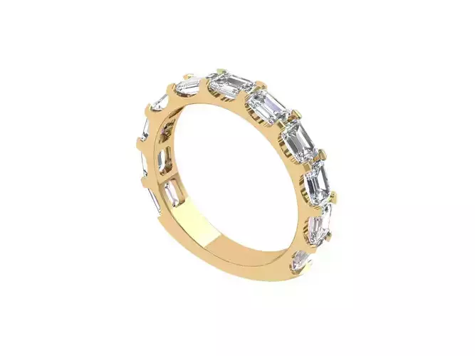 Emerald Solitaire Ring 3D print model