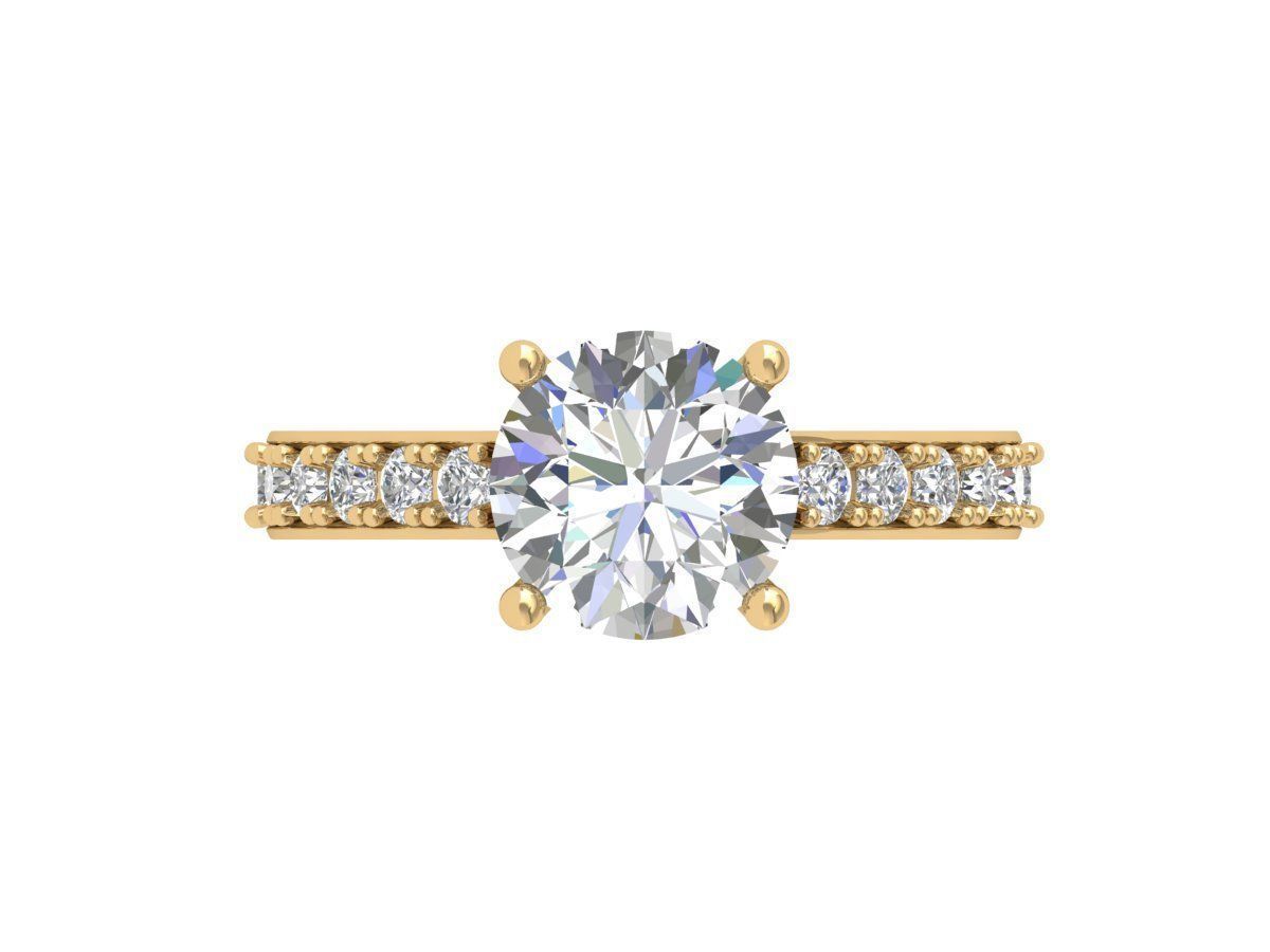 Solitaire Engagement Art Deco Ring 3D print model_1