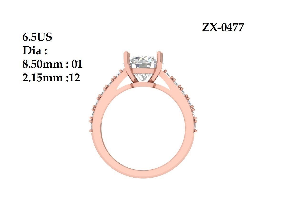 Solitaire Engagement Art Deco Ring 3D print model_8