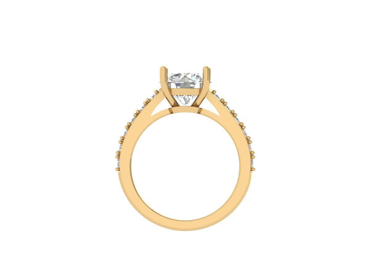 Solitaire Engagement Art Deco Ring 3D print model_7