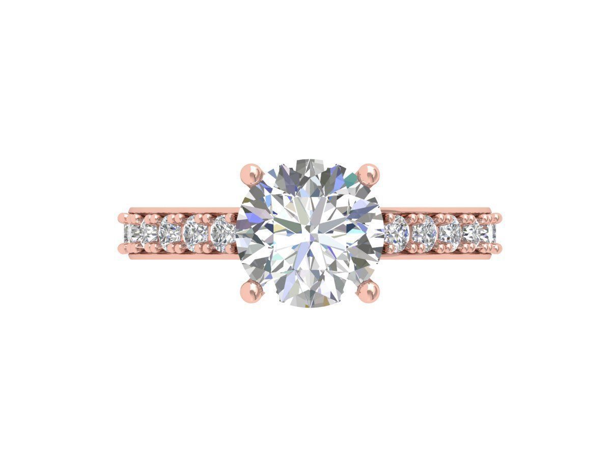 Solitaire Engagement Art Deco Ring 3D print model_2