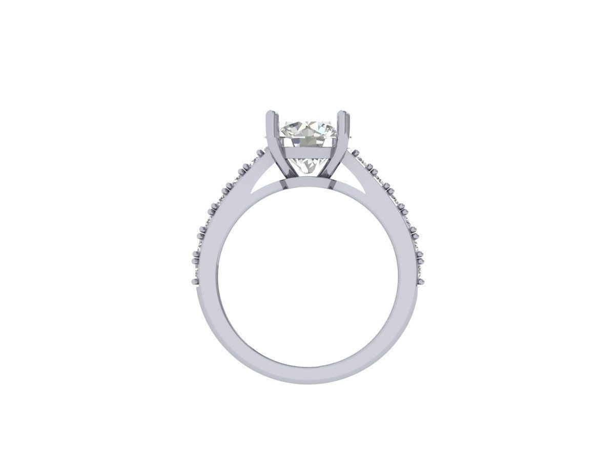 Solitaire Engagement Art Deco Ring 3D print model_6