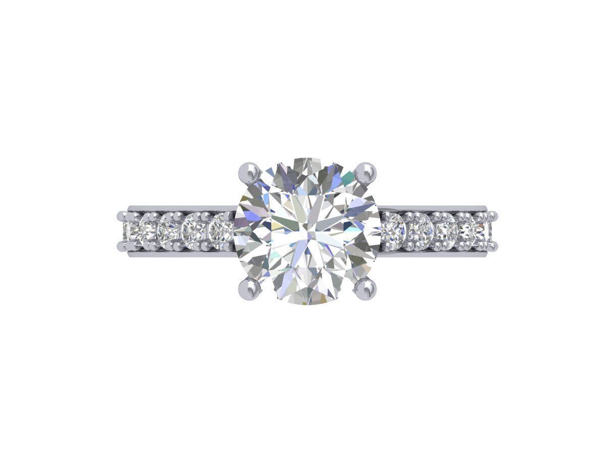 Solitaire Engagement Art Deco Ring 3D print model_3