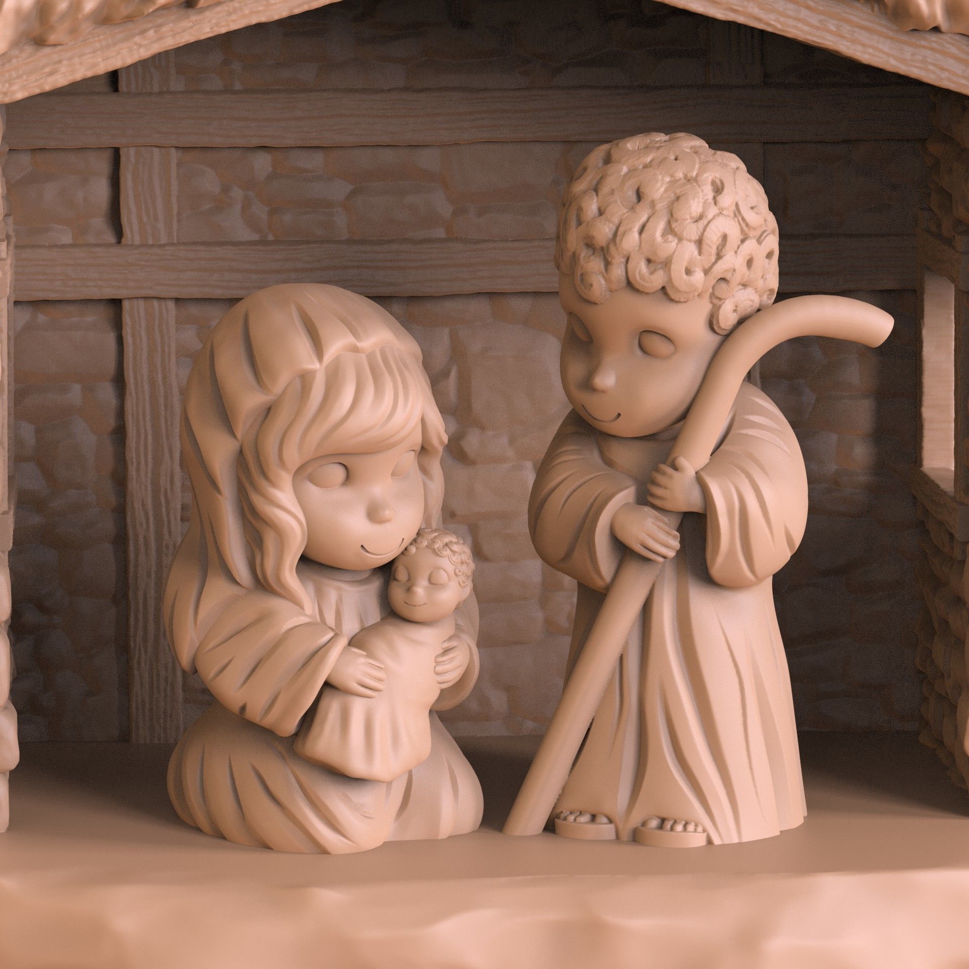 Christmas Crib baby jesus 3D print model_44