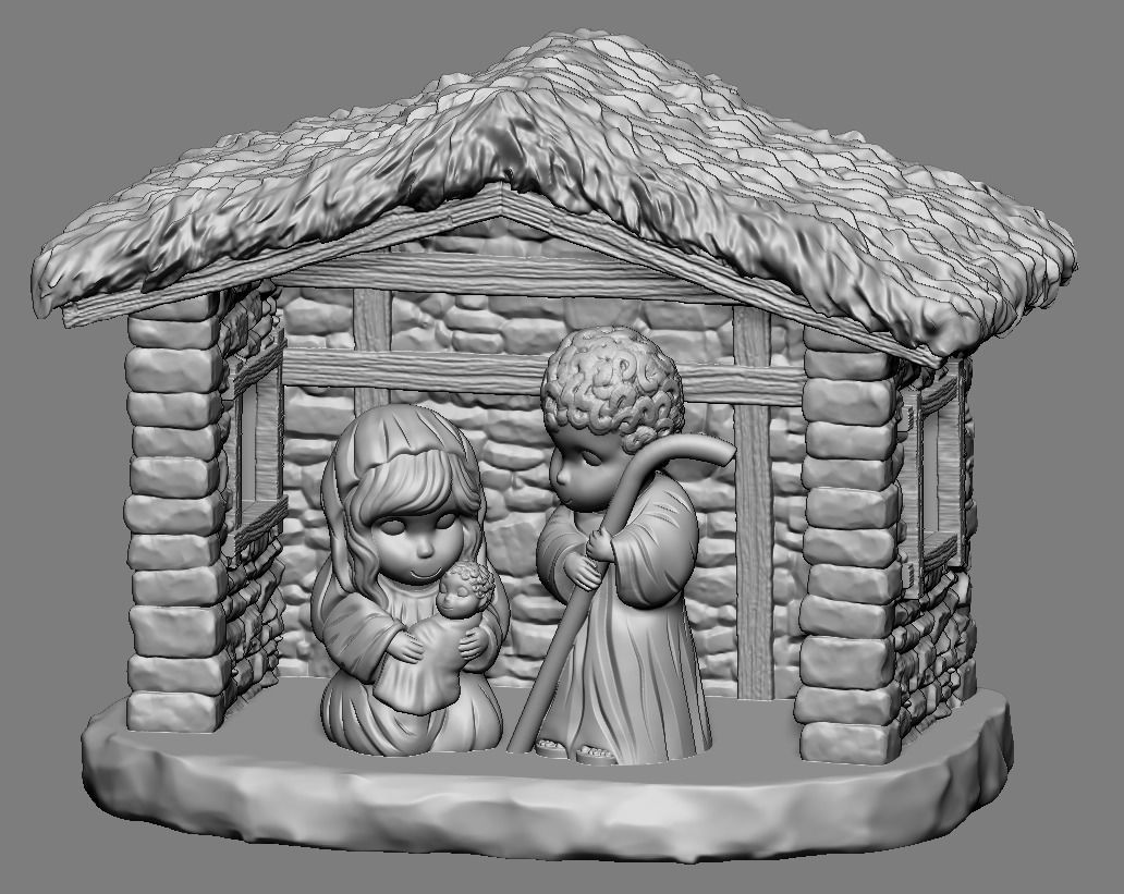Christmas Crib baby jesus 3D print model_7