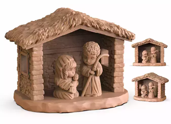 Christmas Crib baby jesus 3D print model