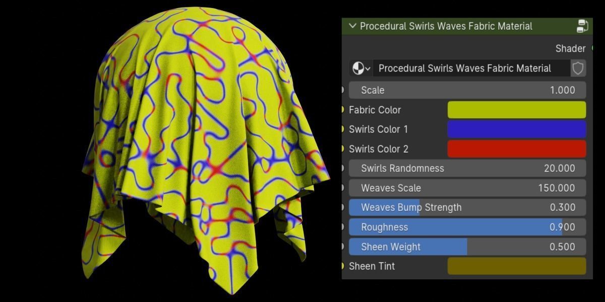 Blender Procedural Fabric Materials Package 3 Texture_9