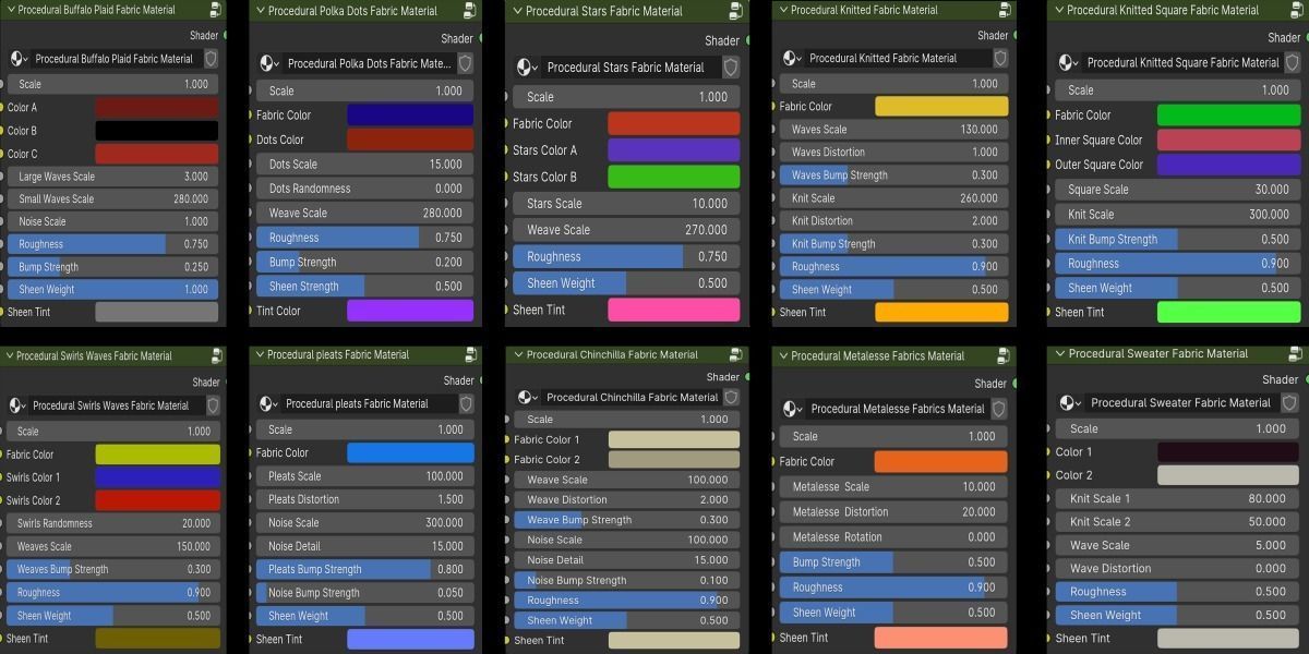 Blender Procedural Fabric Materials Package 3 Texture_2