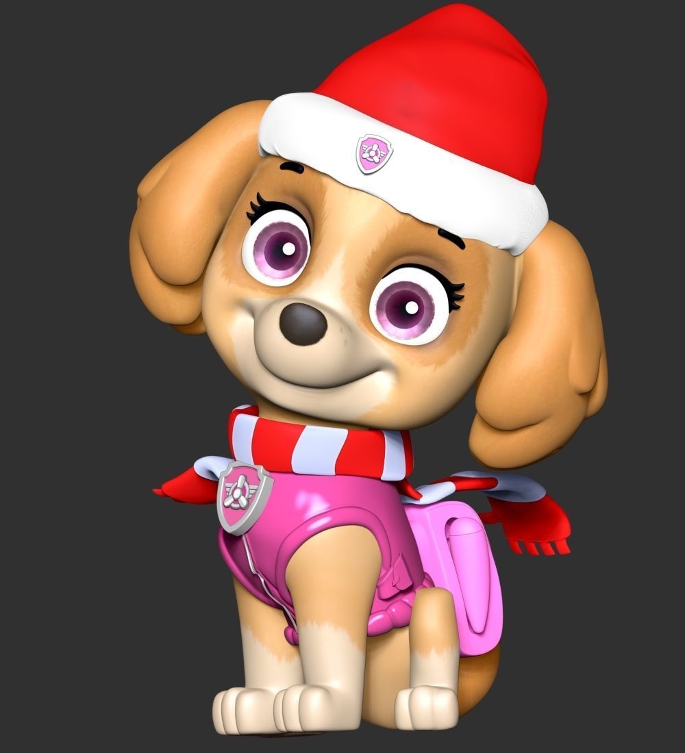 Skye Christmas - Paw Patrol 3D print model_3