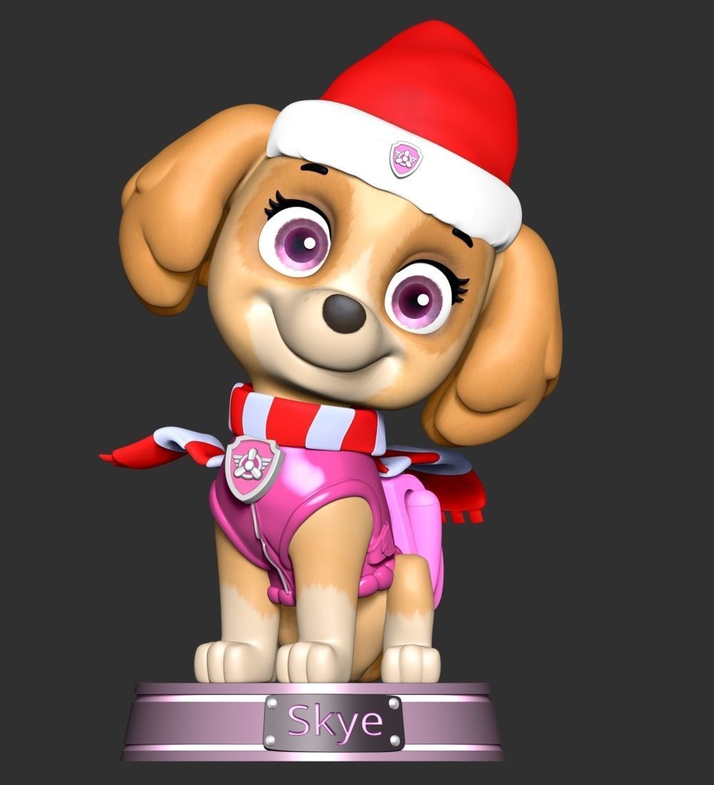 Skye Christmas - Paw Patrol 3D print model_1