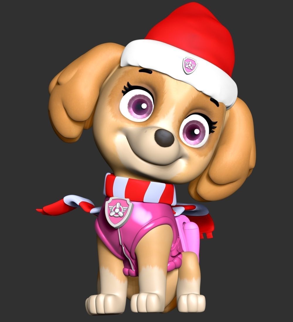 Skye Christmas - Paw Patrol 3D print model_2