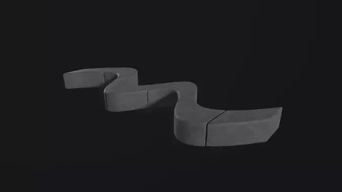 Modern Outdoor Bench 3D Model