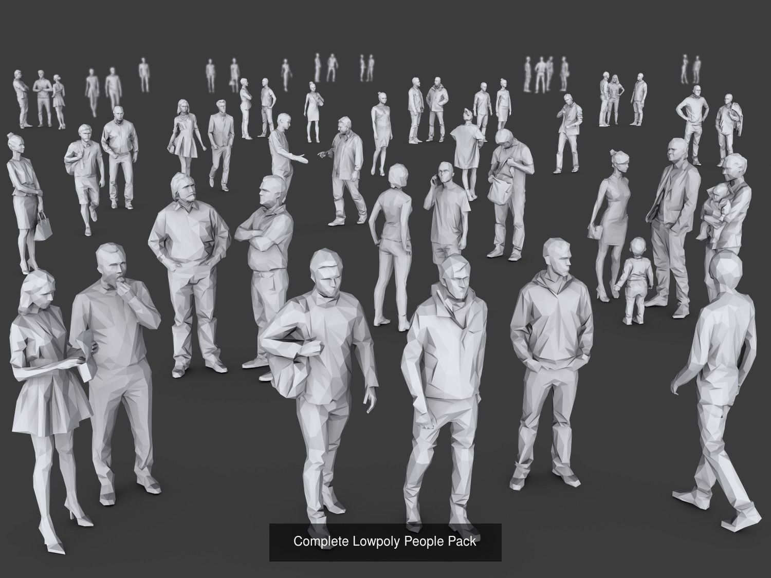Lowpoly People All-in-one 3D Model Collection_3