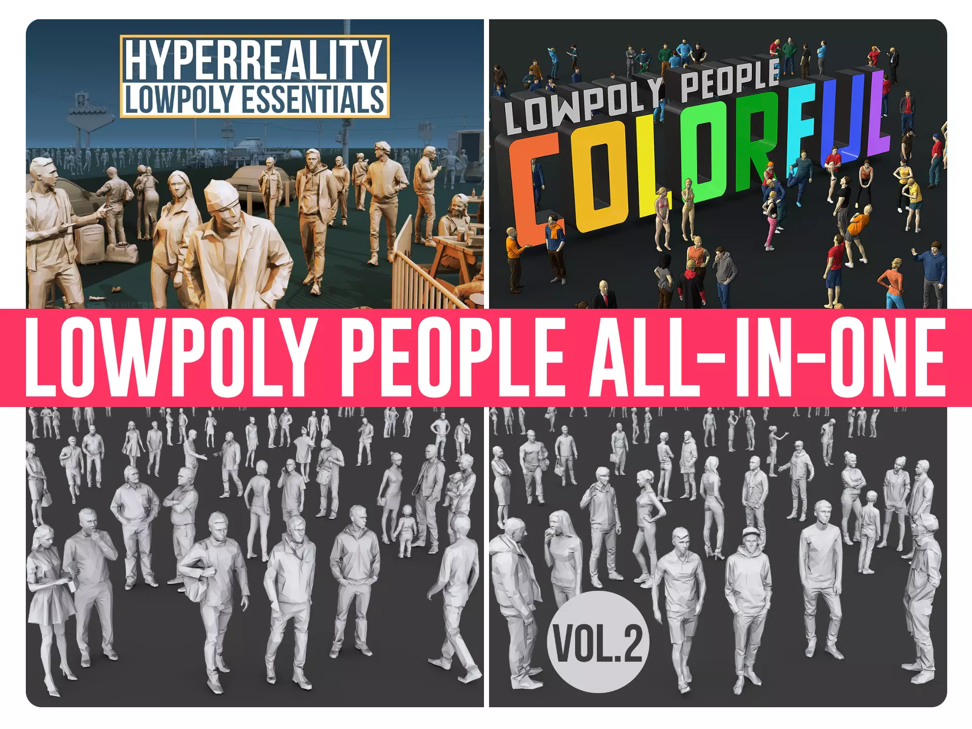 Lowpoly People All-in-one 3D Model Collection_0
