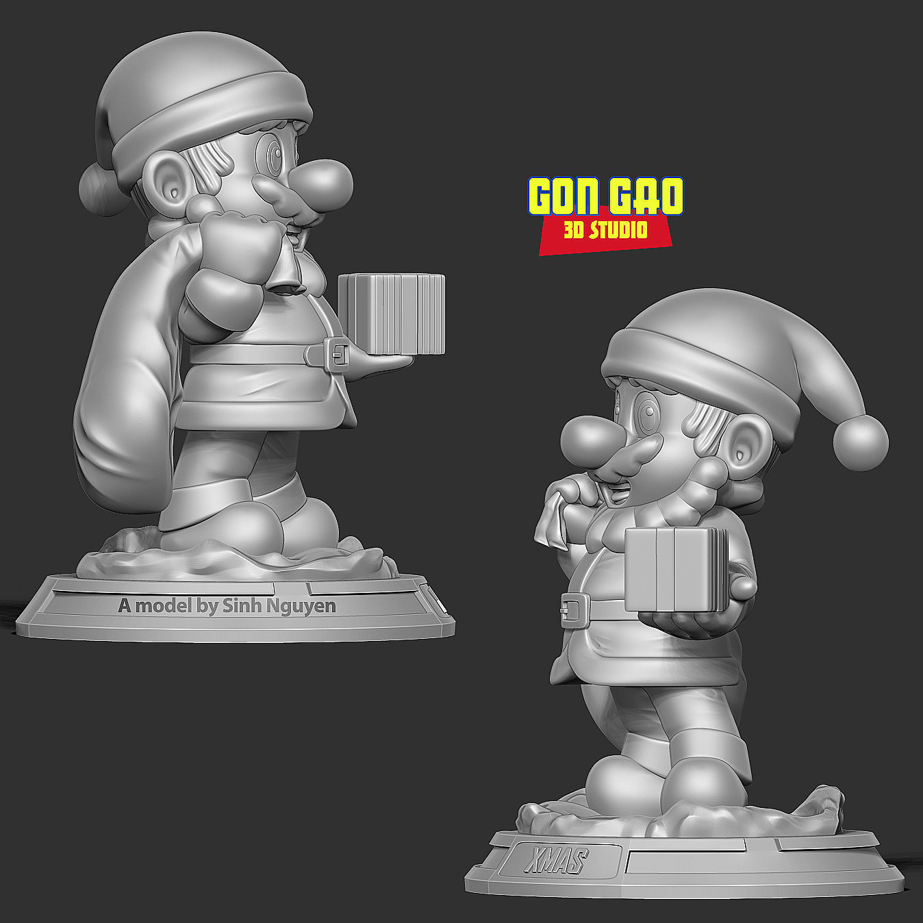 Santa Mario - Merry Christmas 3D print model_5