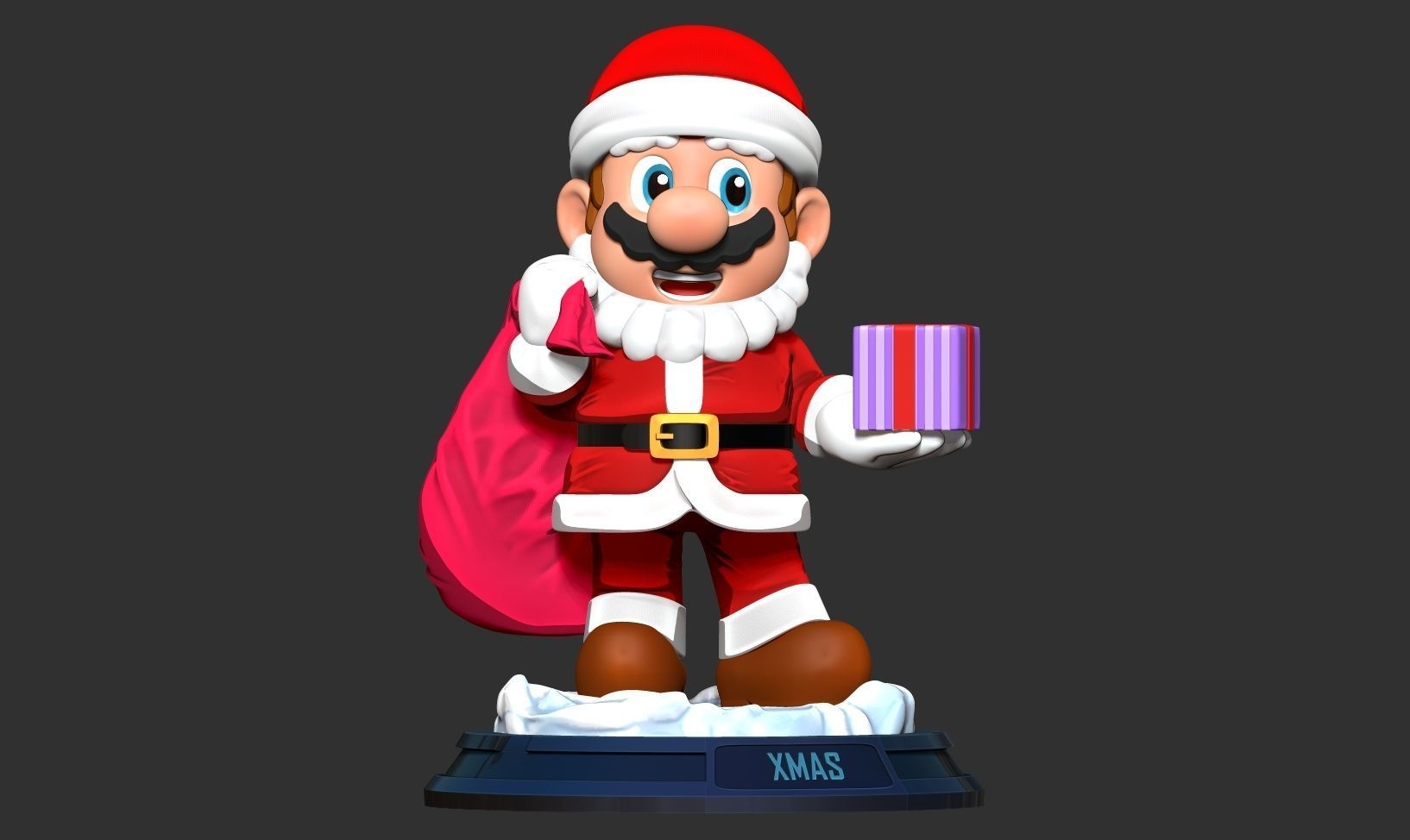 Santa Mario - Merry Christmas 3D print model_9
