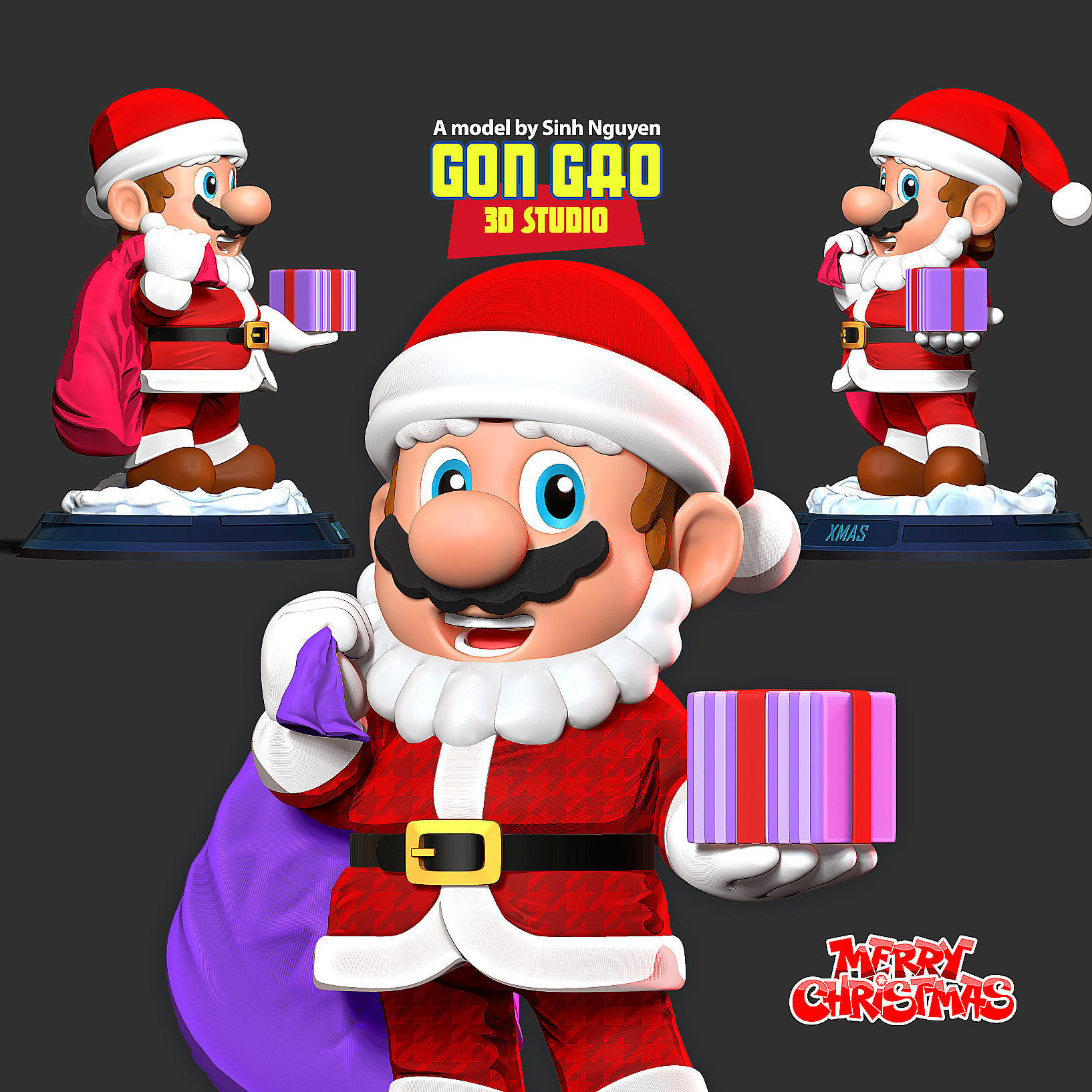 Santa Mario - Merry Christmas 3D print model_1