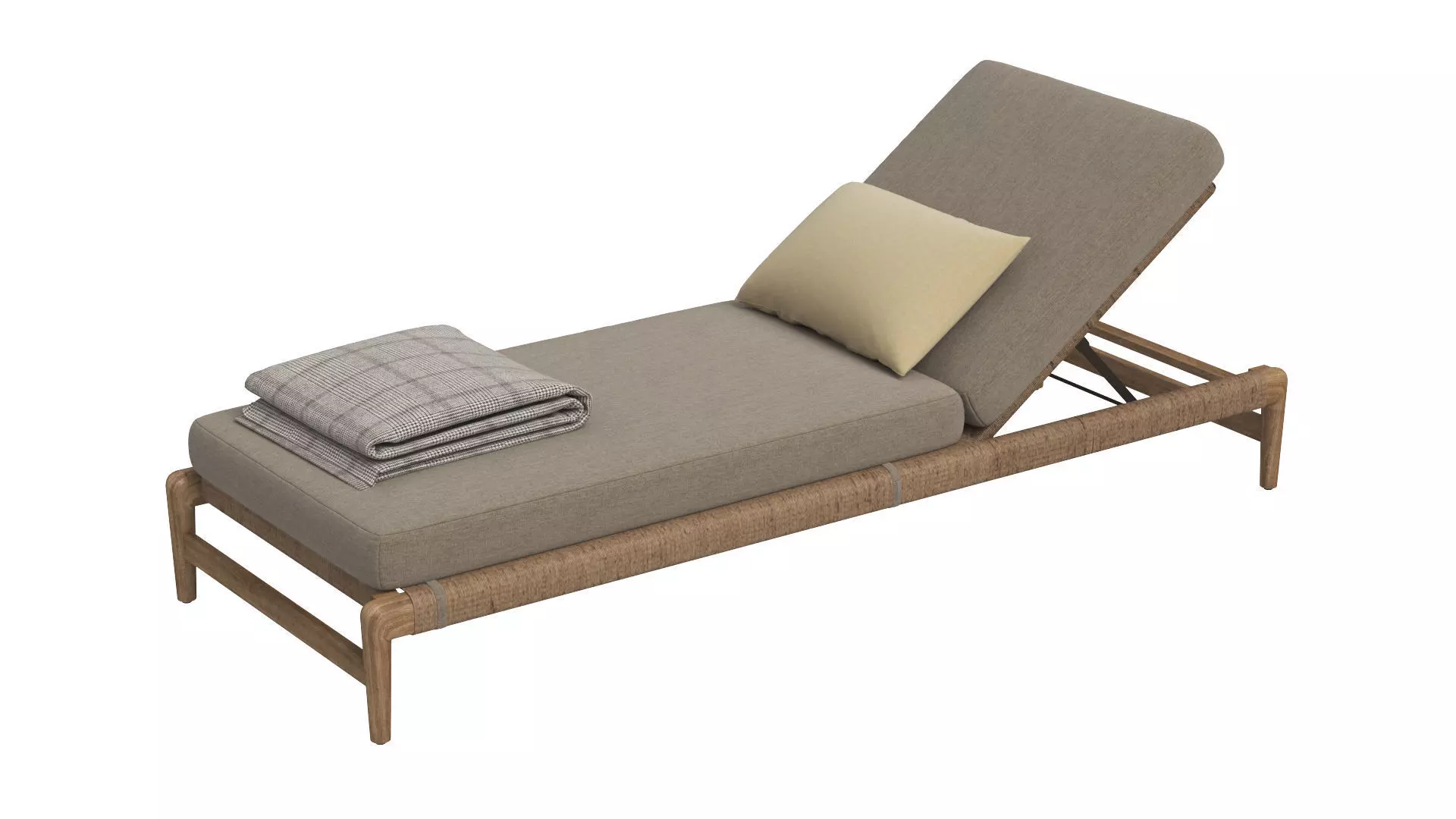 RH Evia Teak Chaise 3D model