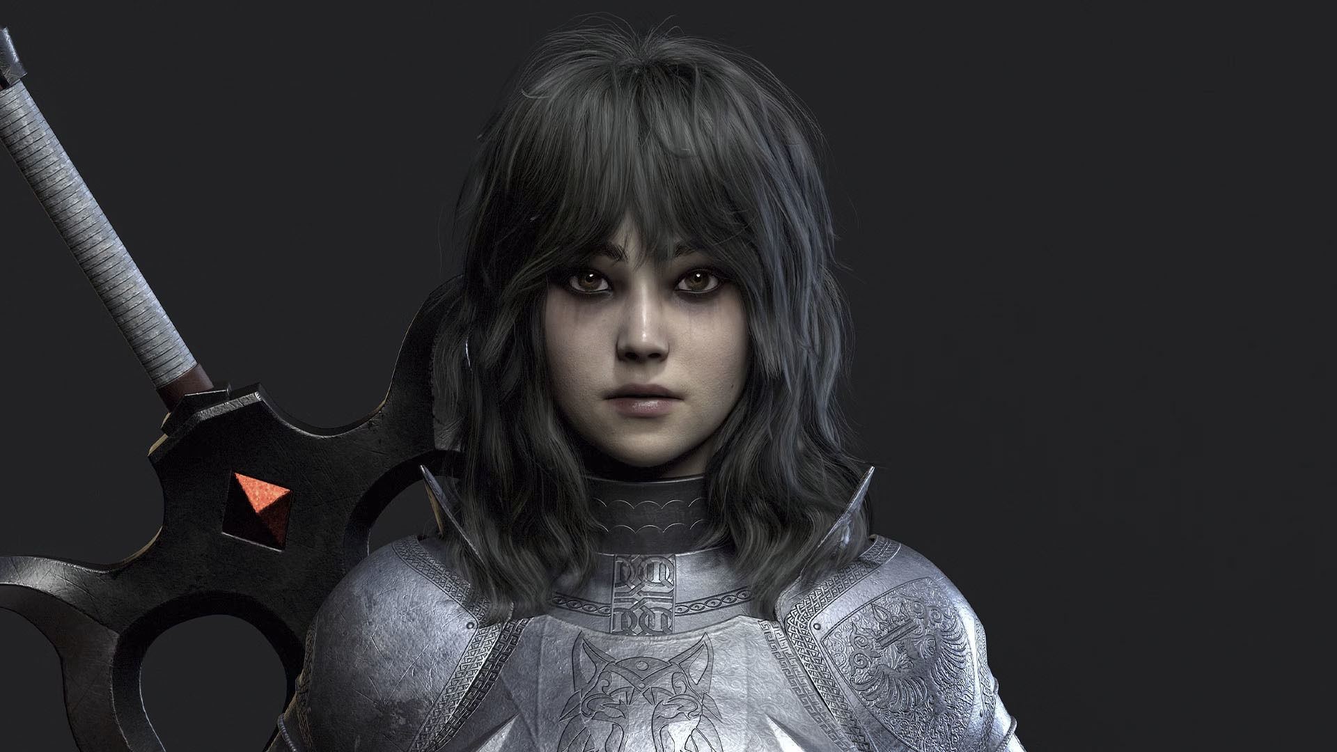 Wolf Armor Female Warrior - Unreal Engine 5 Low-poly 3D model_3