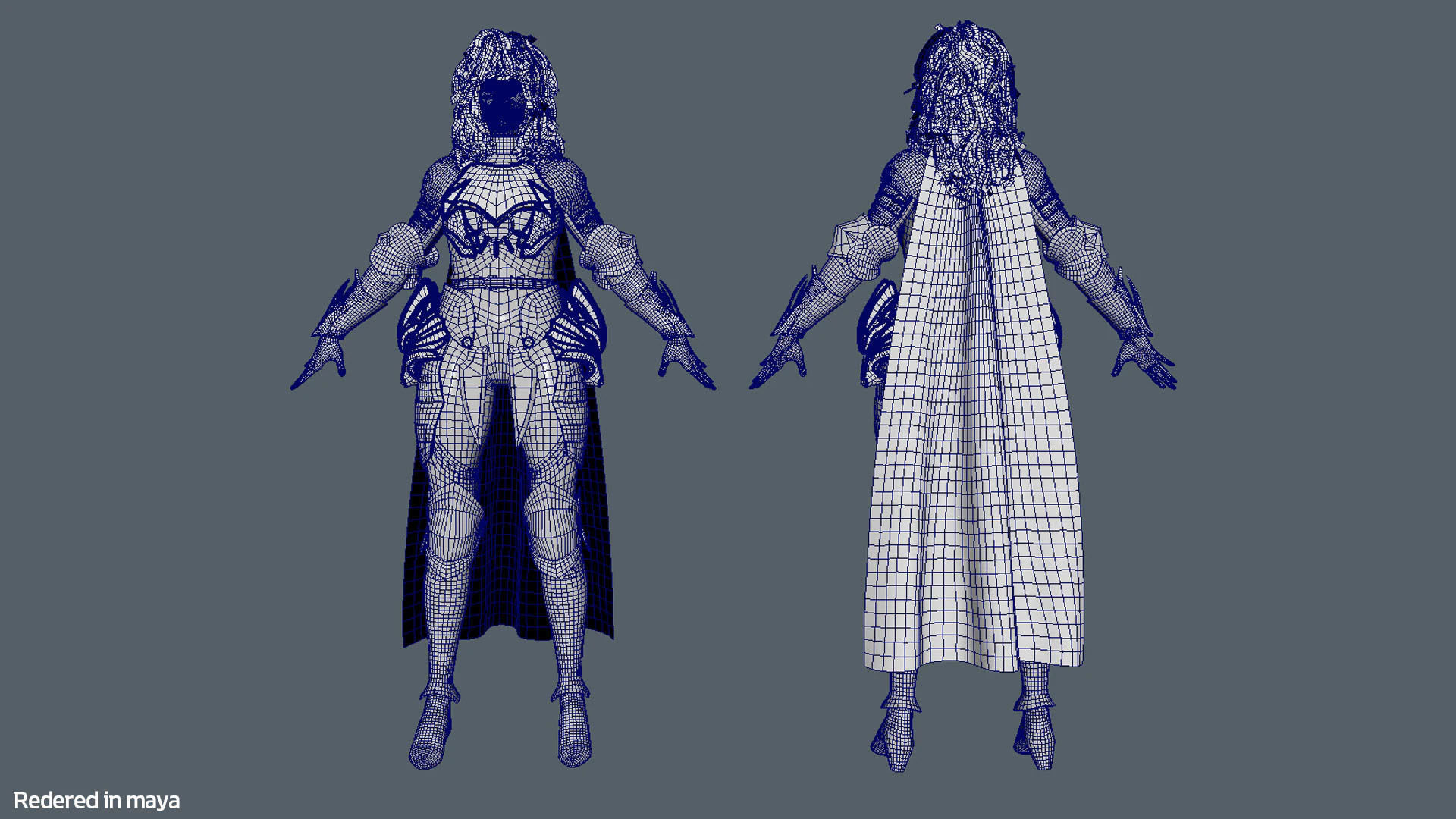 Wolf Armor Female Warrior - Unreal Engine 5 Low-poly 3D model_14