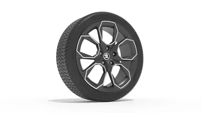 Skoda Extrem Rim 19 inch with Tire 3D model