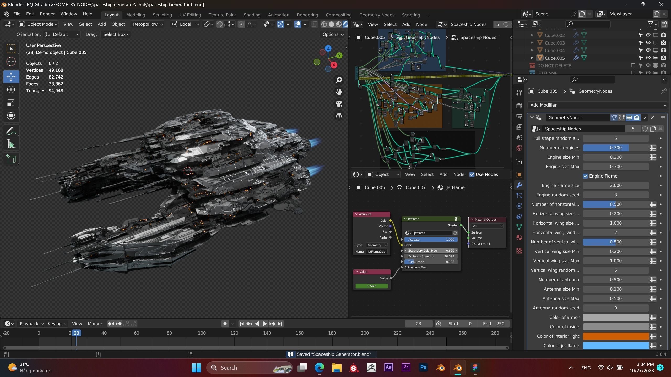 Spaceship Generator Blender 3D model_16
