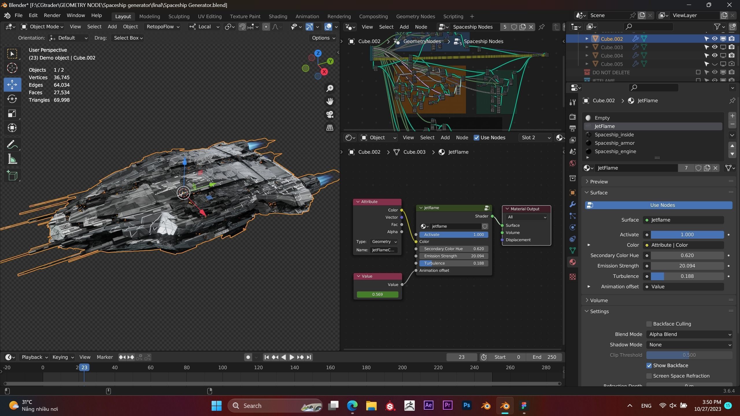 Spaceship Generator Blender 3D model_15