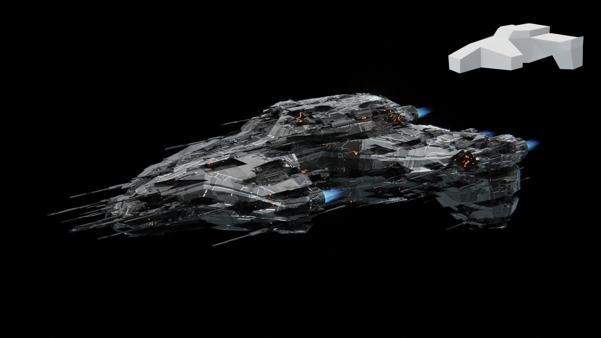 Spaceship Generator Blender 3D model_28