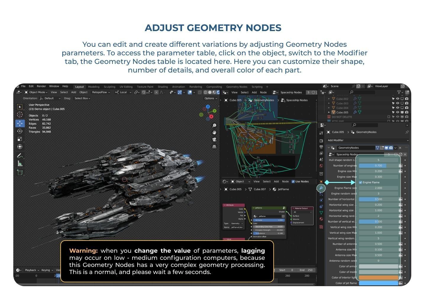 Spaceship Generator Blender 3D model_4